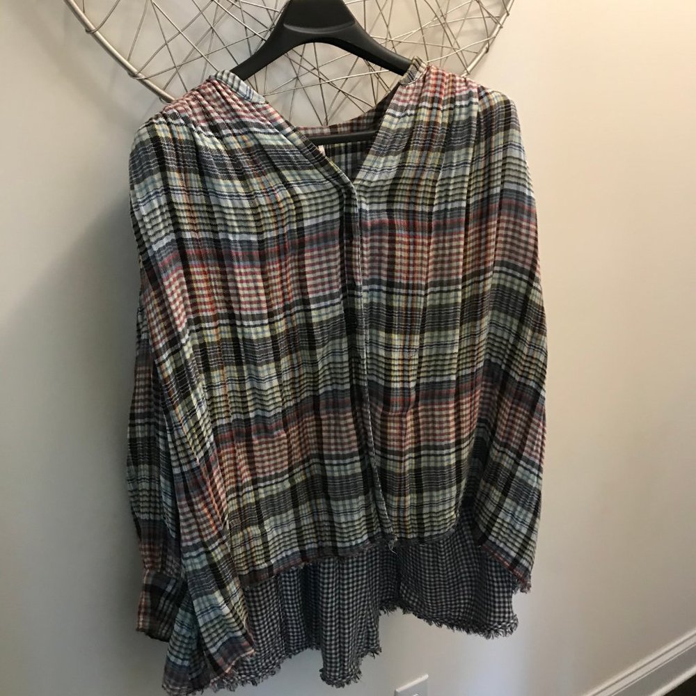 Free People Oversized Large Batwing Soft Flannel